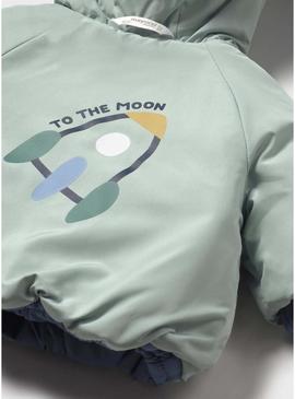 Casaco reversível Mayoral azul-estanho para bebê.