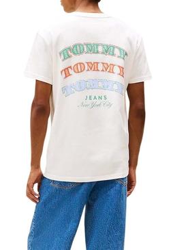 Camiseta Tommy Jeans Dollar branca para homem