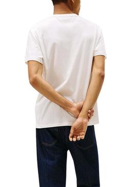 Camiseta Tommy Jeans DNA 1985 branca para homem.