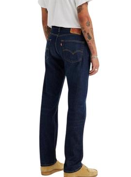 Calça jeans Levis 505 Regular Nail Loop Knot azul marinho para homem.