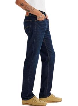 Calça jeans Levis 505 Regular Nail Loop Knot azul marinho para homem.