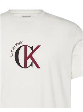 Camisa Calvin Klein 2Tone branca para homem.