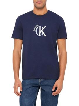 Camiseta Calvin Klein 2Tone marinho para homem.
