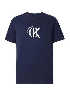 Camiseta Calvin Klein 2Tone marinho para homem.