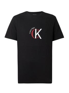Camiseta Calvin Klein 2Tone preta para homem.