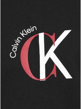 Camiseta Calvin Klein 2Tone preta para homem.