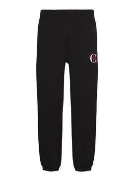 Calça jogger Calvin Klein Graphic preta para homem.