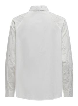 Camisa Only Onlminna lentejuelas branco para mulher