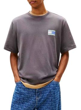 Camiseta Tommy Jeans 90S cinza para homem.