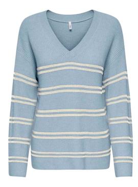 Camisola Only Libi azul listrada para mulher