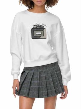 Moletom Only Emily Perfume branco para mulher