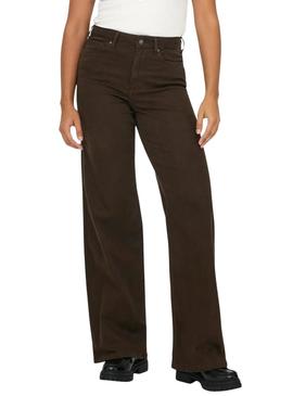 Calça jeans Only Madison marrom para mulher.