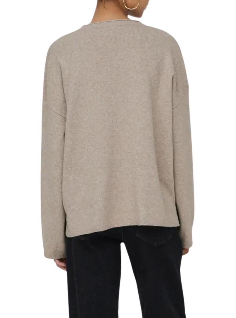 Camisola Only Leal Amalio bege topo para mulher