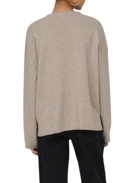 Camisola Only Leal Amalio bege topo para mulher