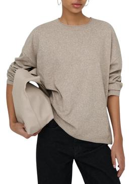 Camisola Only Leal Amalio bege topo para mulher