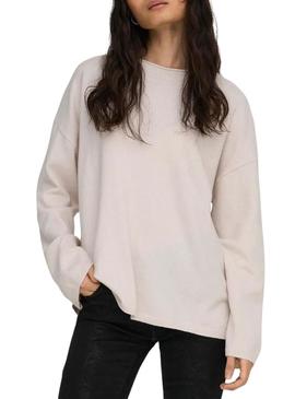 Camisola Only Leal Amalio bege creme para mulher