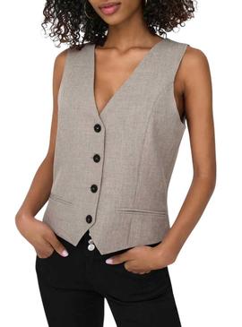 Colete Only Linda cinza para mulher.