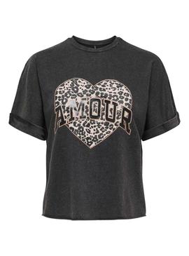 Camiseta Only Lucy preta para mulher.