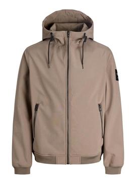Casaco Jack And Jones Softshell caramelo para homem.