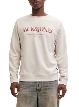 Moletom Jack and Jones Devin branco off-white para homem