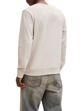 Moletom Jack and Jones Devin branco off-white para homem
