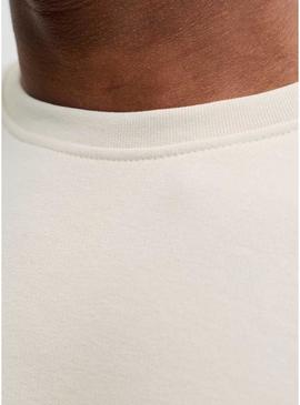 Moletom Jack and Jones Devin branco off-white para homem