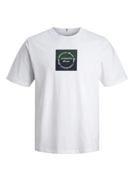 Camiseta Jack and Jones Catskills branca para homem.