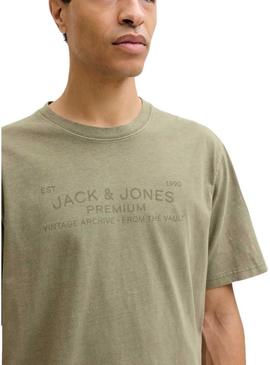 Camiseta Jack and Jones Bluaiden verde para homem.