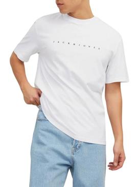 Camiseta Jack and Jones Star branca para homem.