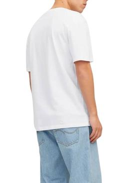 Camiseta Jack and Jones Star branca para homem.