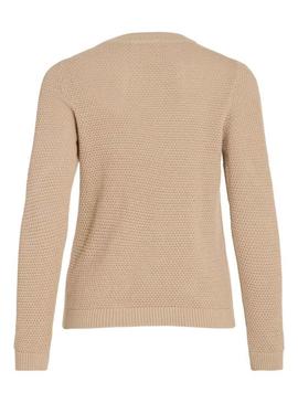 Camisola Vila Vidalo bege para mulher.