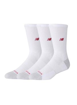 Meias New Balance Dry brancas para mulher e homem.