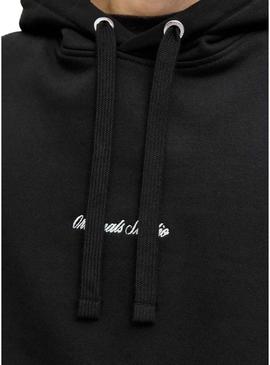 Moletom Jack and Jones Norrebro Hood preto para homem.