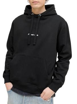 Moletom Jack and Jones Norrebro Hood preto para homem.