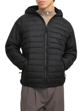 Jaqueta Jack and Jones Estate Hybrid preta para homem.