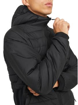 Jaqueta Jack and Jones Estate Hybrid preta para homem.