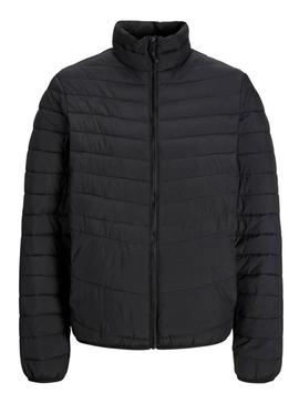Jaqueta Jack and Jones Estate preta dobrável para homens.