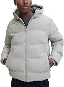 Jaqueta acolchoada Jack and Jones Soho cinza para homens.