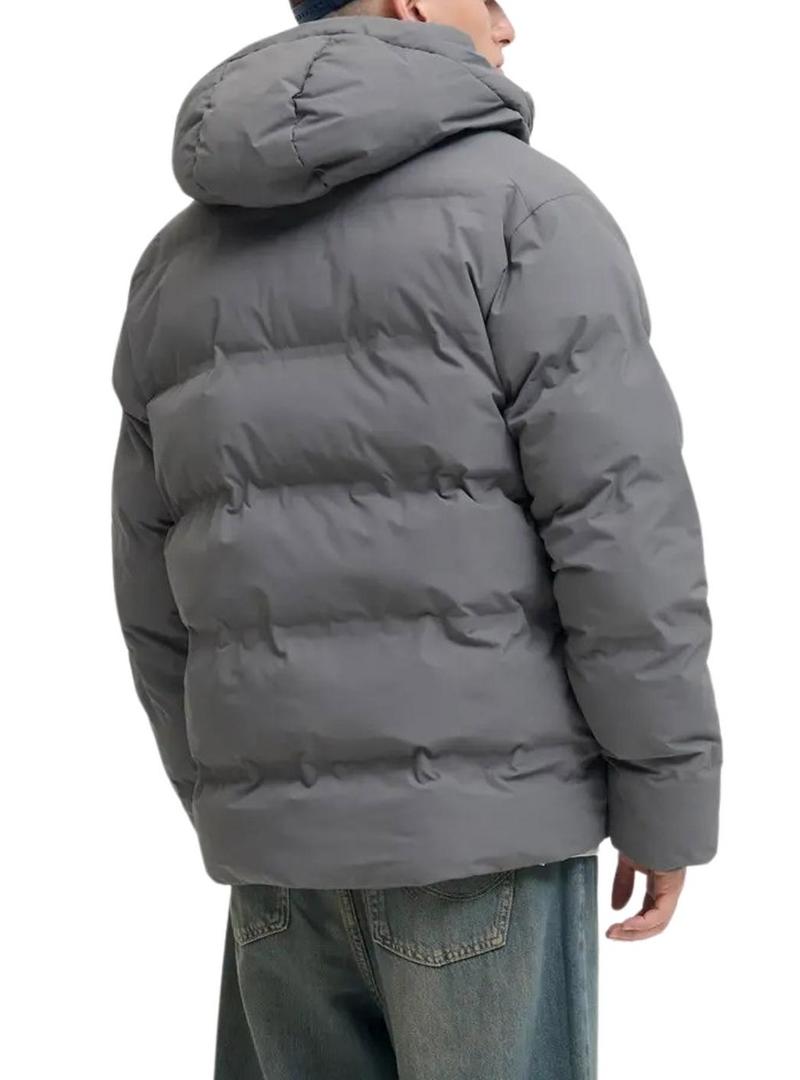 Jaqueta acolchoada Jack and Jones Soho cinza para homem.