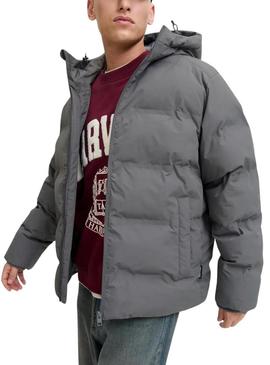 Jaqueta acolchoada Jack and Jones Soho cinza para homem.