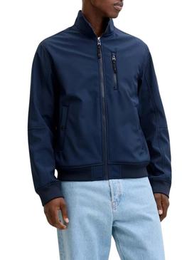 Jaqueta Jack and Jones Parker azul para homens.