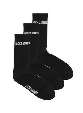 Pack de meias Jack and Jones Melvin preto para homem.