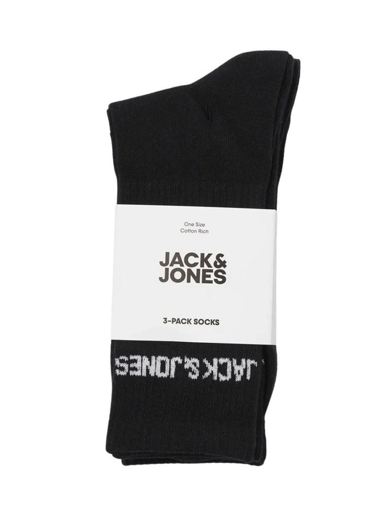 Pack de meias Jack and Jones Melvin preto para homem.