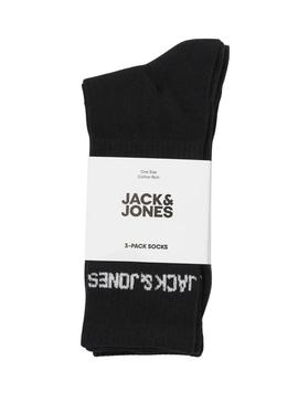Pack de meias Jack and Jones Melvin preto para homem.