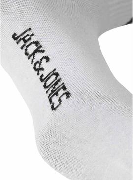 Pack de meias Jack and Jones Travis brancas para homem.