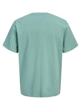 Camiseta Jack and Jones Rain turquesa para homem.