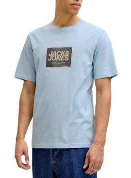 Camiseta Jack and Jones Rain azul para homem.
