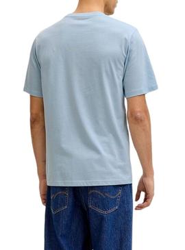 Camiseta Jack and Jones Rain azul para homem.