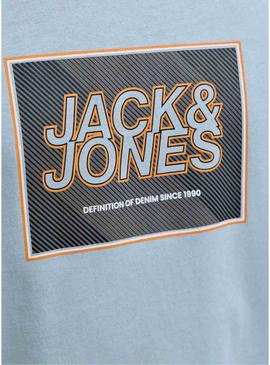 Camiseta Jack and Jones Rain azul para homem.