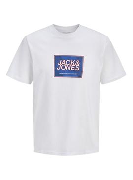 Camiseta Jack and Jones Rain branca para homem